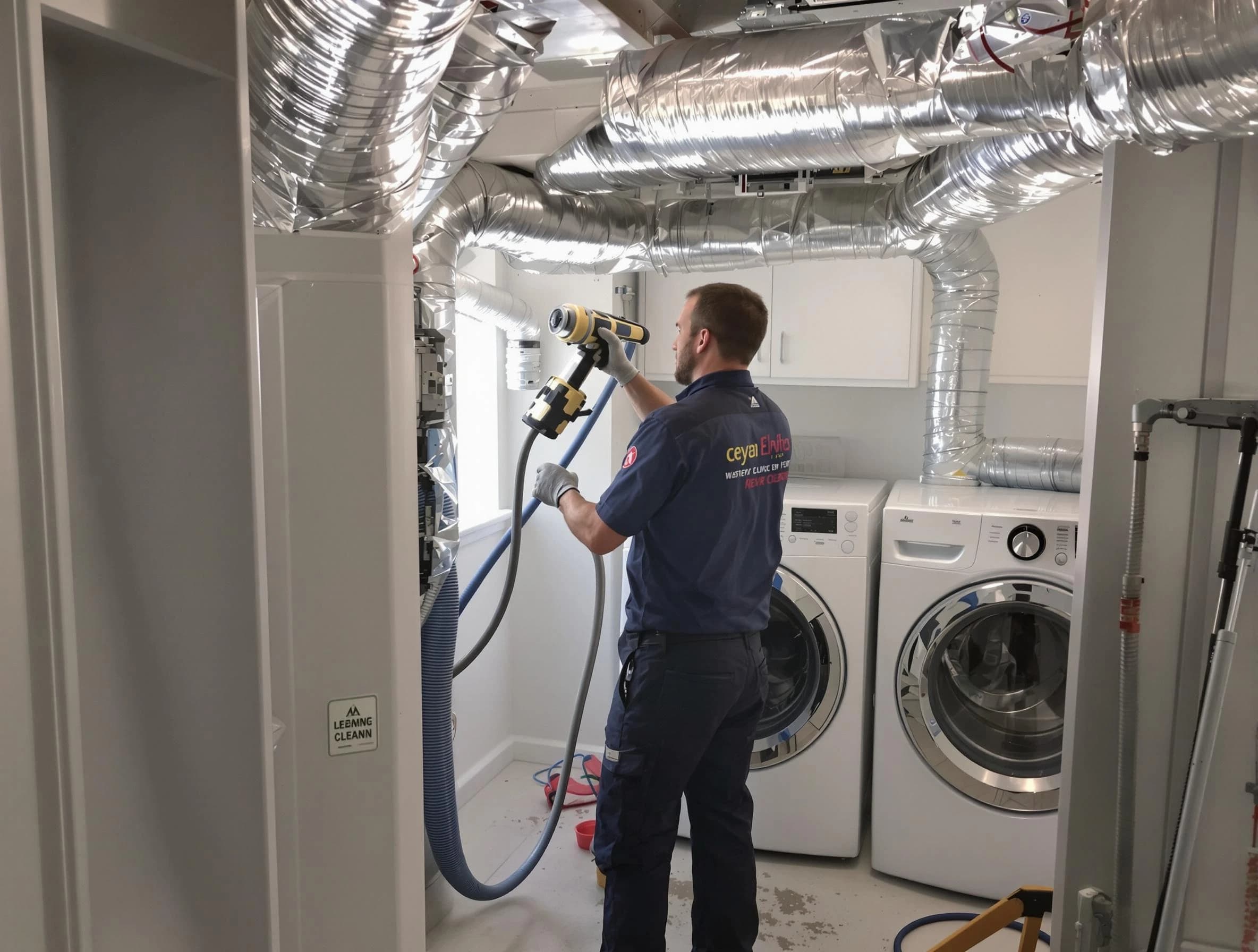 Enon Dryer Vent Cleaning specialist using advanced equipment for thorough duct cleaning in Enon
