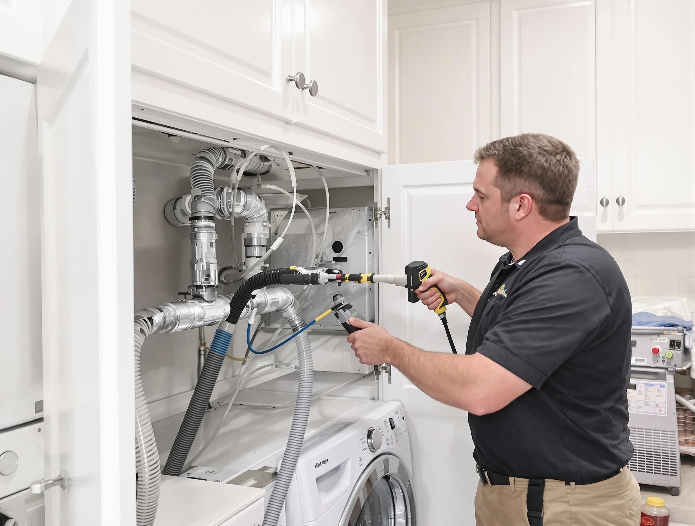 Enon Dryer Vent Cleaning professional removing severe blockage from a clogged dryer vent in Enon