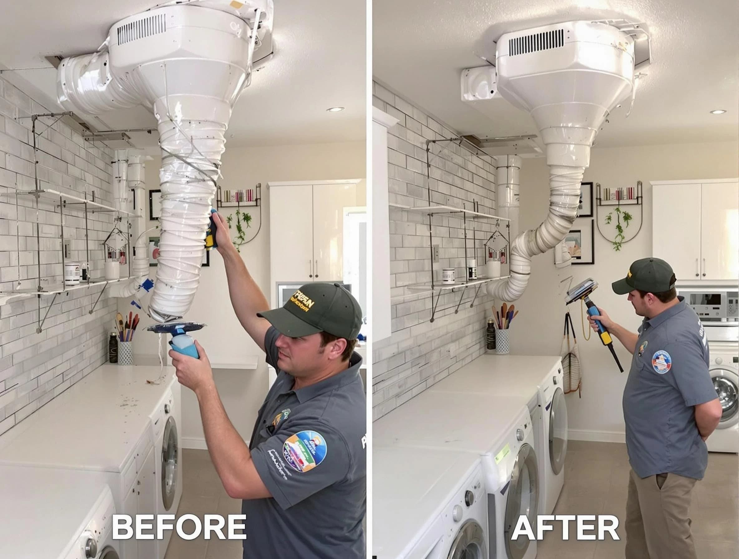 Professional dryer exhaust vent cleaning by Enon Dryer Vent Cleaning in Enon