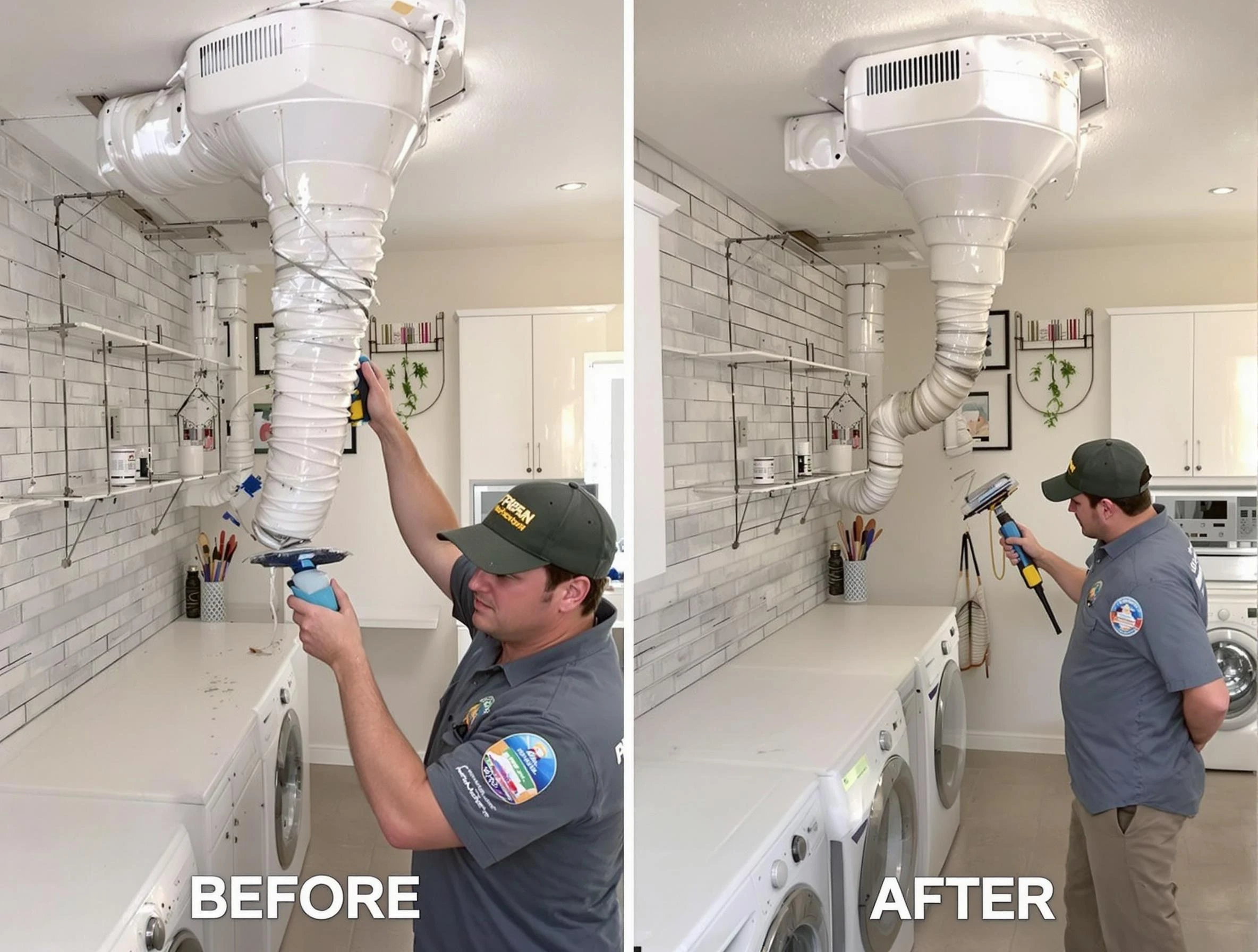 Professional dryer exhaust vent cleaning by Enon Dryer Vent Cleaning in Enon